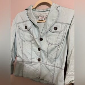Maggy London Teal Blazer Classic Structured Design